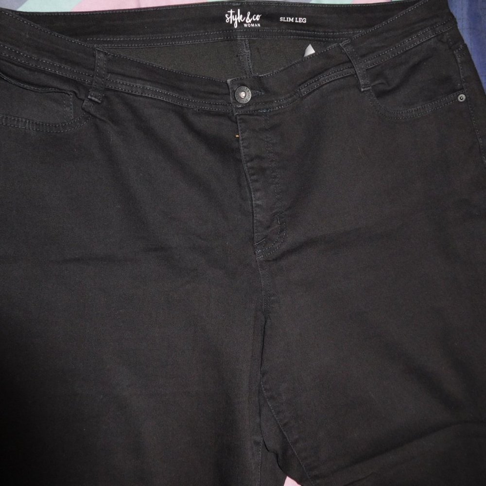 20W STYLE & CO BLACK SLIM LEG JEANS HIGH RISE